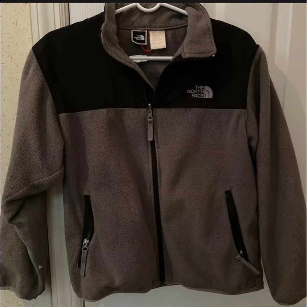 North Face Grey Fleece Jacket In Gray- Size Small